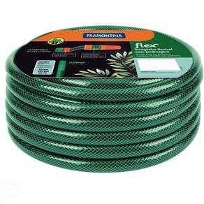 Mangueira Flex Tramontina Verde em PVC 3 Camadas 30 m com Engate Rosqueado e Esguicho Tramontina