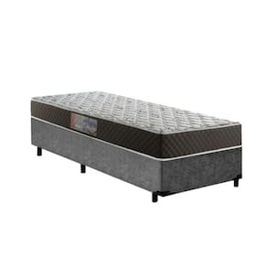 Cama Box Solteiro Colchão Mola Ensacada Premium + Box Suede 60x88x188 Cor:Cinza
