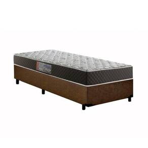 Cama Box Solteiro Colchão Mola Bonnel Premium + Box Suede 60x88x188 Cor:Marrom