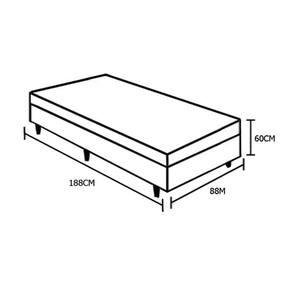 Cama Box Solteiro Colchão Mola Bonnel Premium + Box Suede 60x88x188 Cor:Marrom