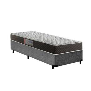 Cama Box Solteiro Colchão Mola Bonnel Premium + Box Suede 60x88x188 Cor:Cinza