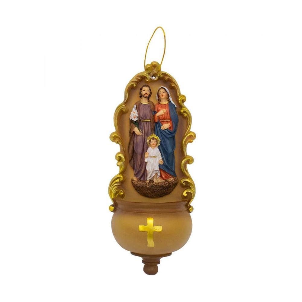 Pia Água Benta Sagrada Família 21Cm - Enfeite Resina
