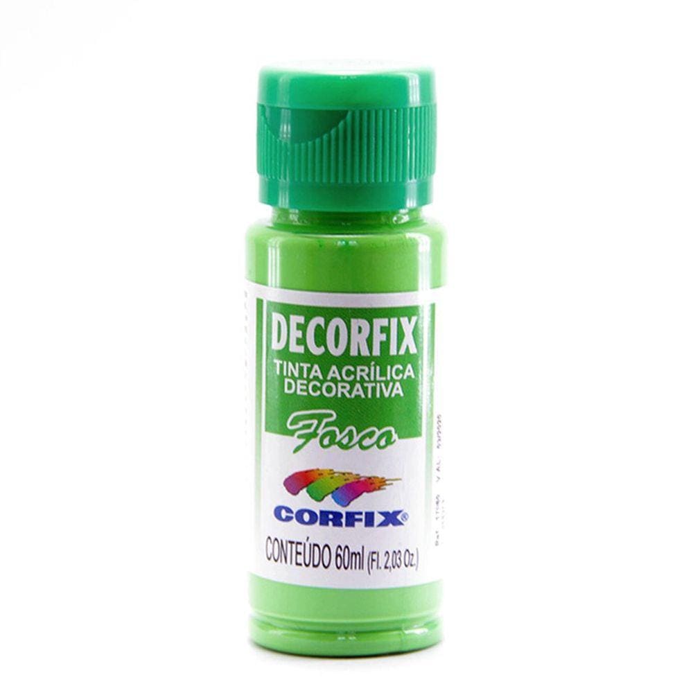 Tinta Acrílica Decorfix Fosca Corfix 60ml Cor Verde Folha 334