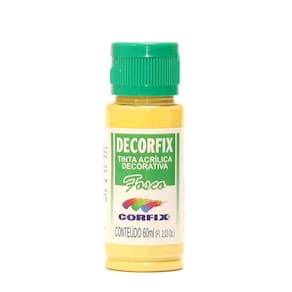 Tinta Acrílica Decorfix Fosca Corfix 60ml Cor Amarelo Palha 303