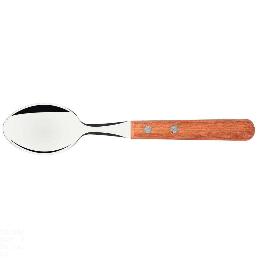 Conjunto de Colheres para Chá Tramontina Dynamic com Lâminas em Aço Inox e Cabos de Madeira Natural 3 Peças Tramontina