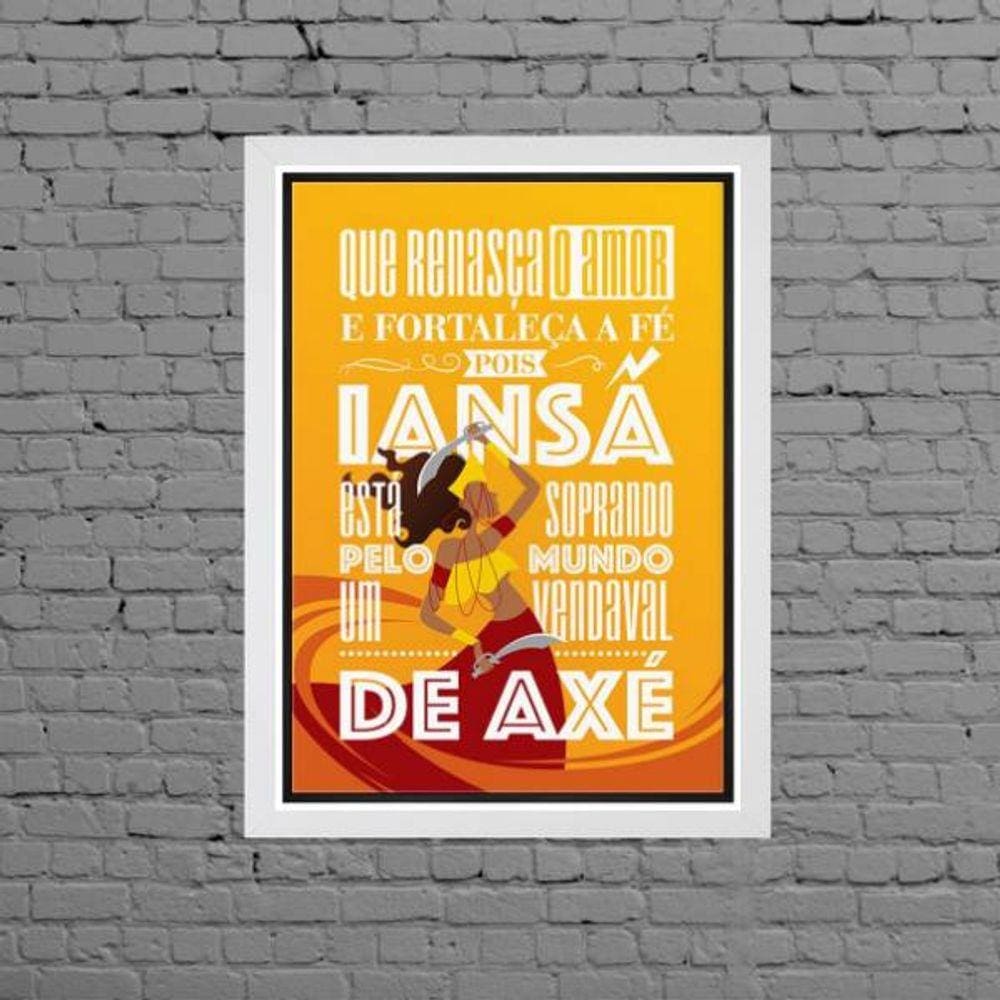 Quadro Ilustração Iansã Com Dizeres