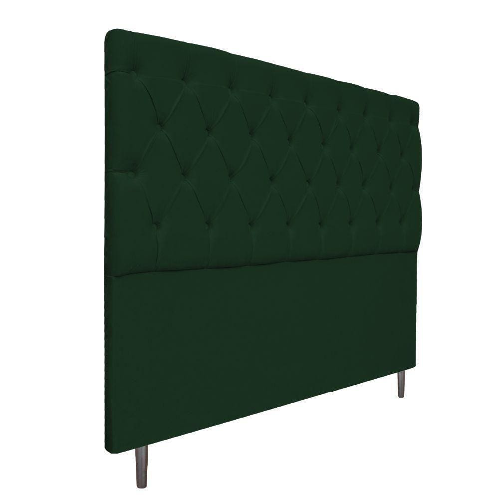 Cabeceira Estofada Liverpool 160cm Queen Size Verde
