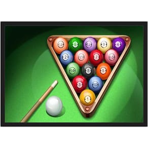 Quadro Decorativo Sinuca Snooker Bilhar Bar Salas De Jogos 8 Ball