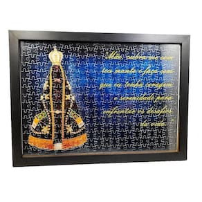 Quadro Quebra-Cabeça Nss Sra Aparecida 300 Peças + Terço