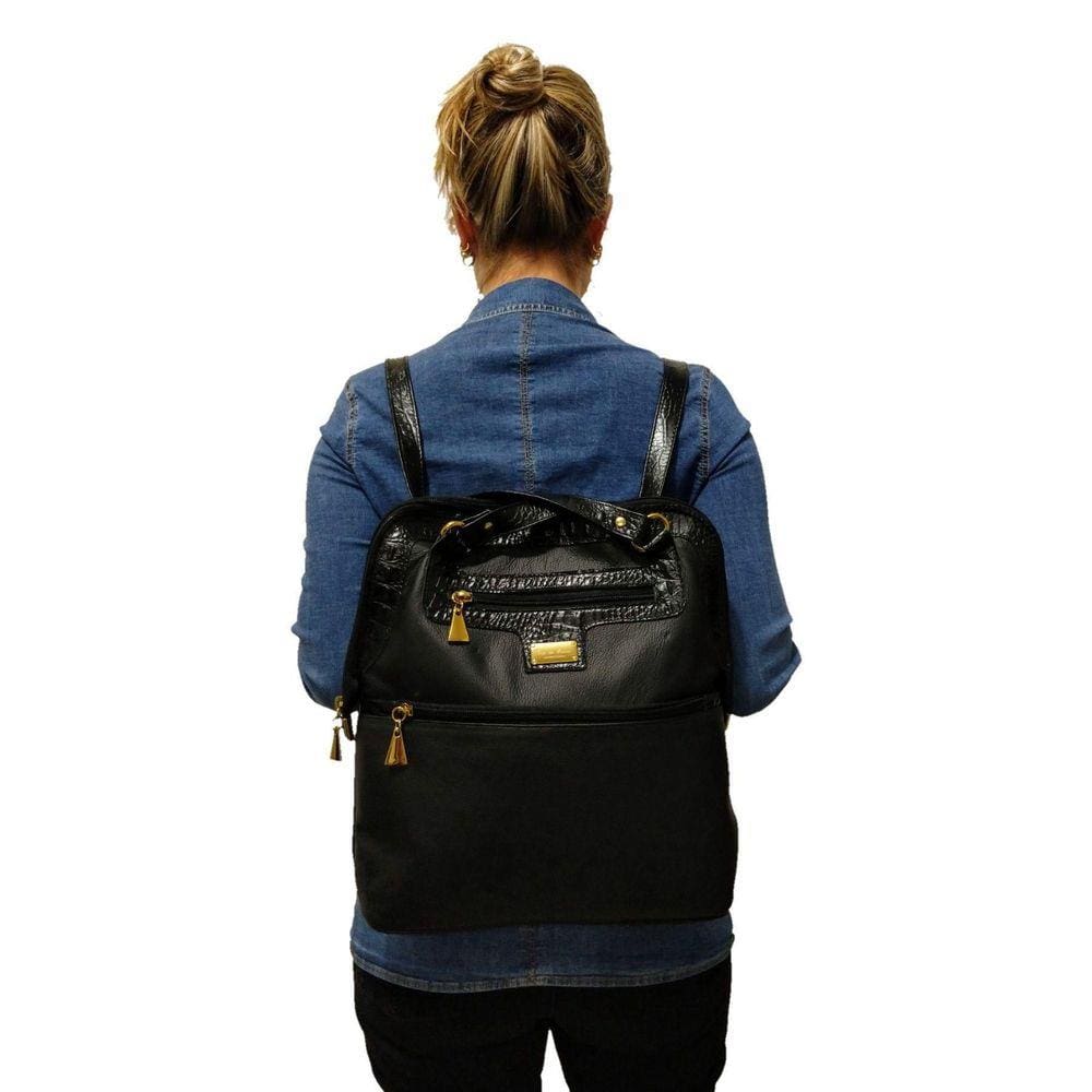 Mochila Bolsa Topgrife Couro Preto