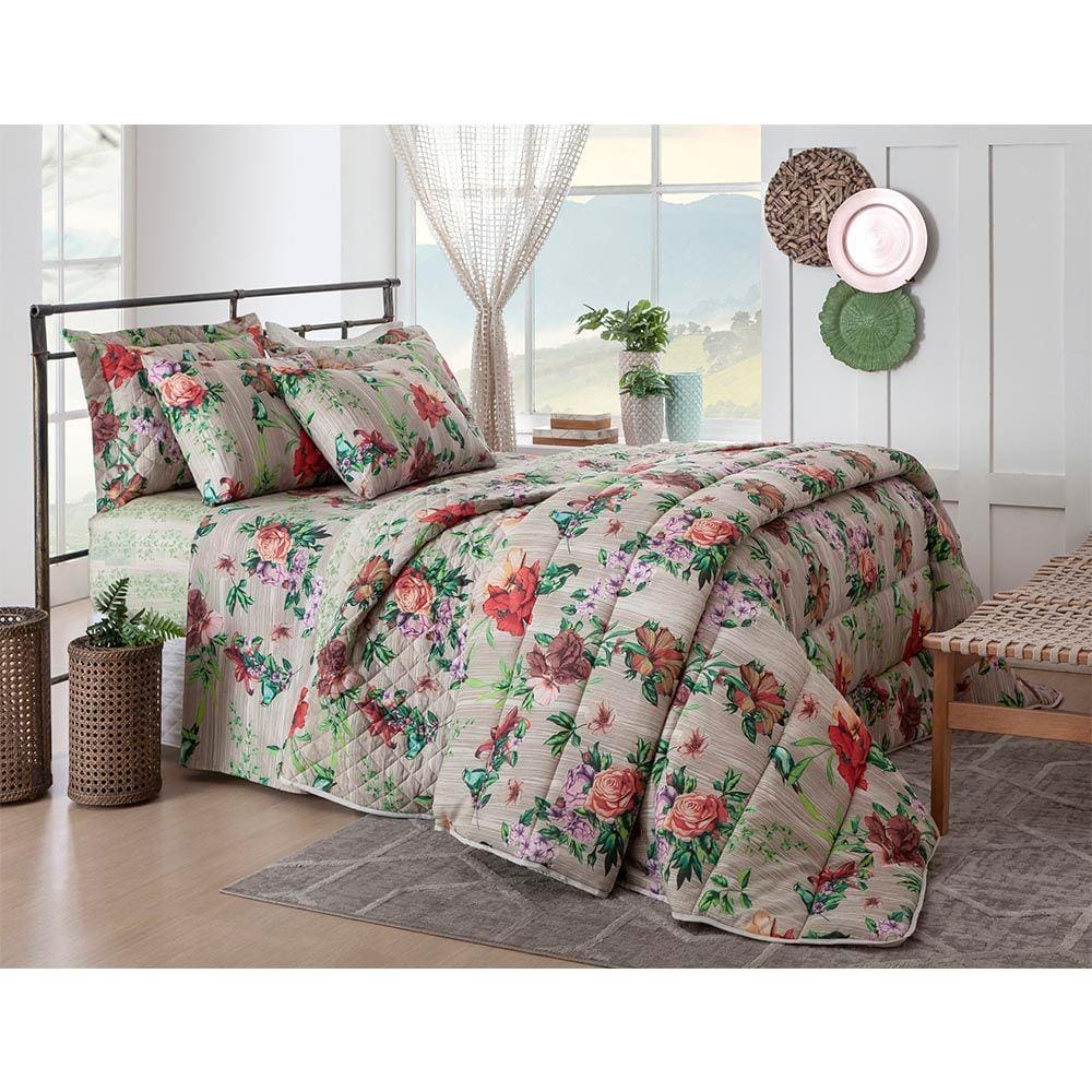 Jogo de Cama Duplo Casal 4 Peças Holly Realce Premium
