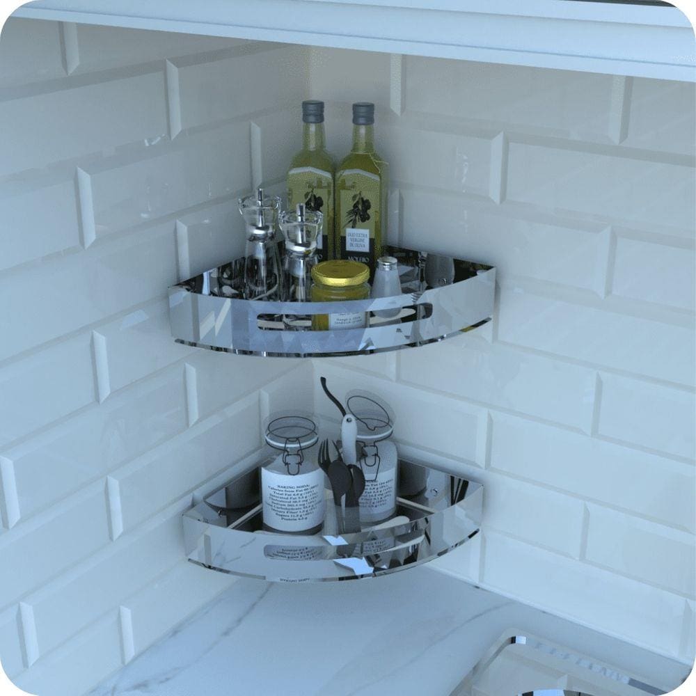 Kit 2 Porta Temperos e Condimentos de Parede Inox Multiuso