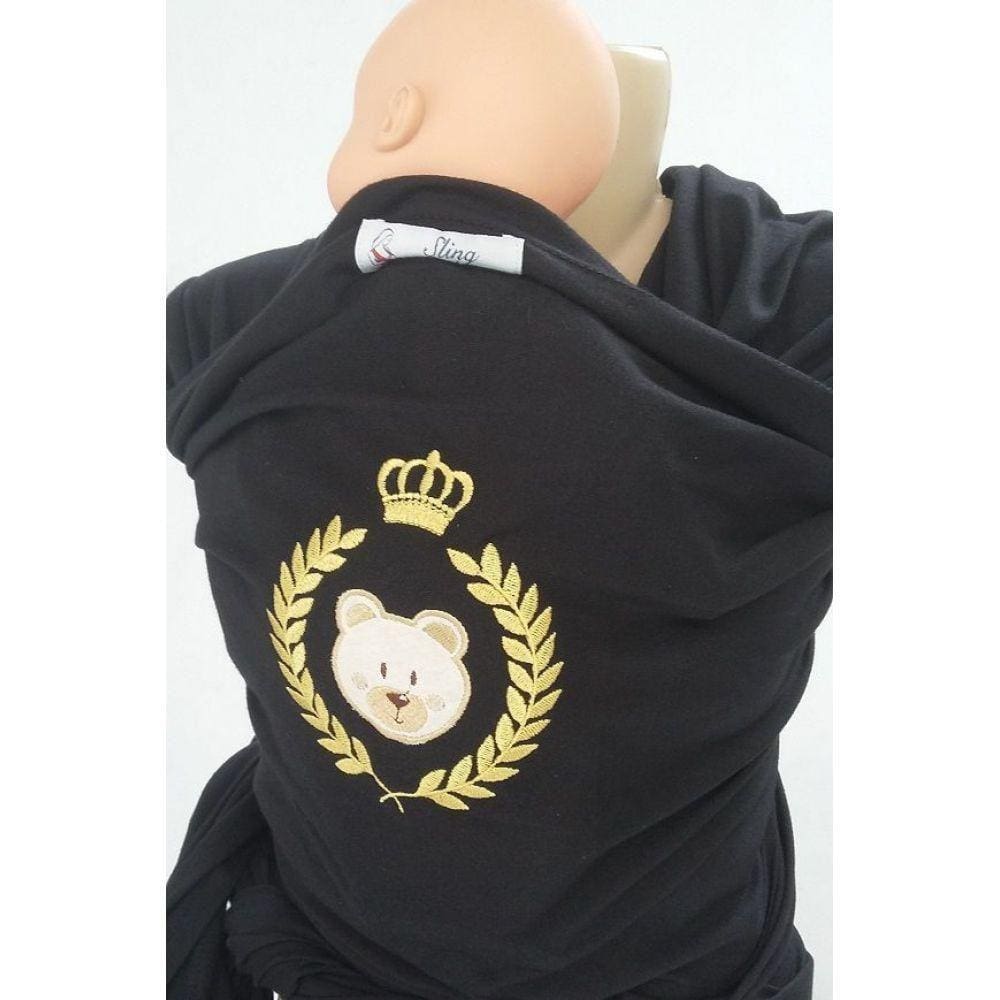 Sling Bordado Preto Tema Urso