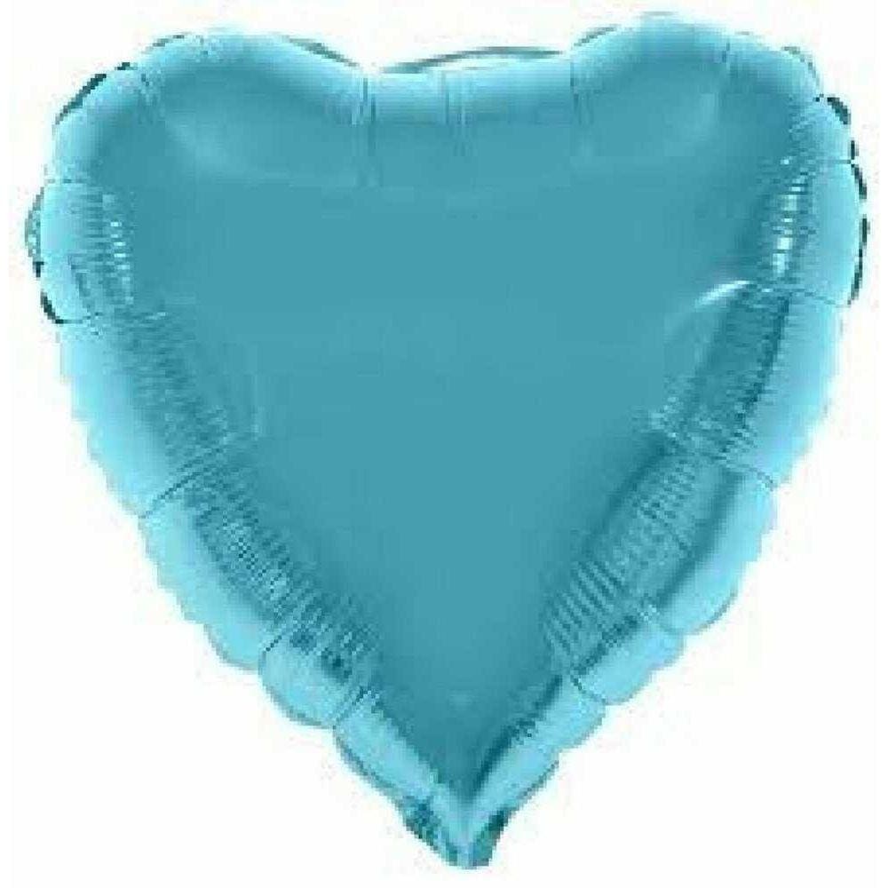 BALÃO METALIZADO CORAÇÃO AZUL CLARO - 45 cm - 1 unidade