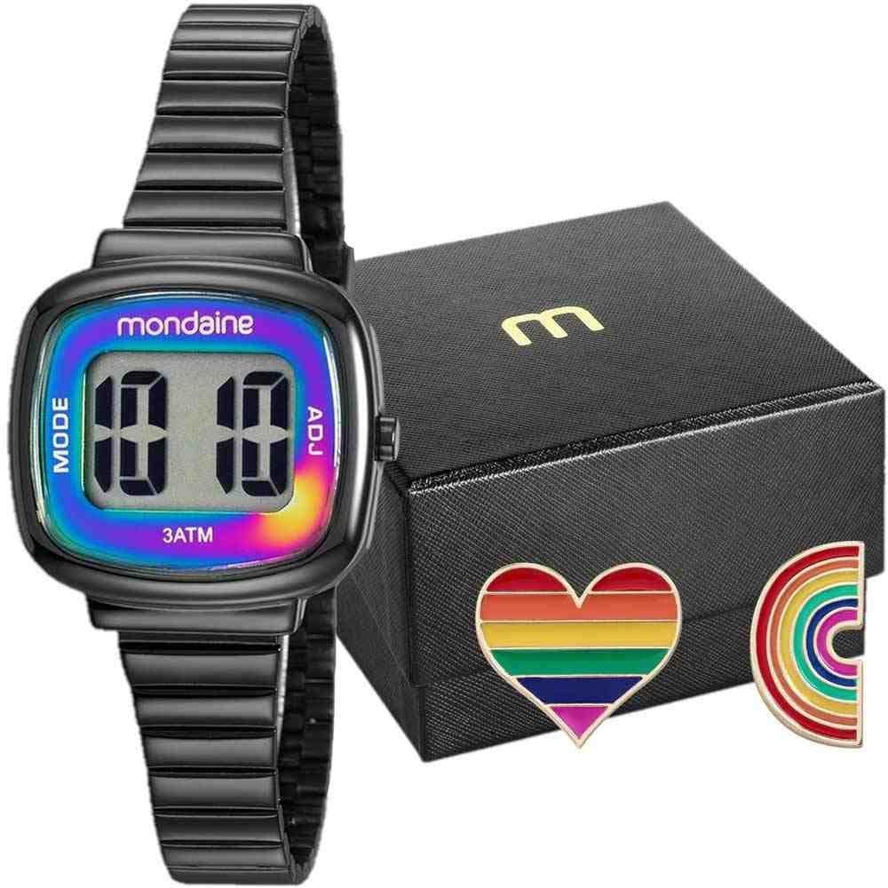 Relógio Digital Mondaine Com Broches 32179MPMKPE3K1