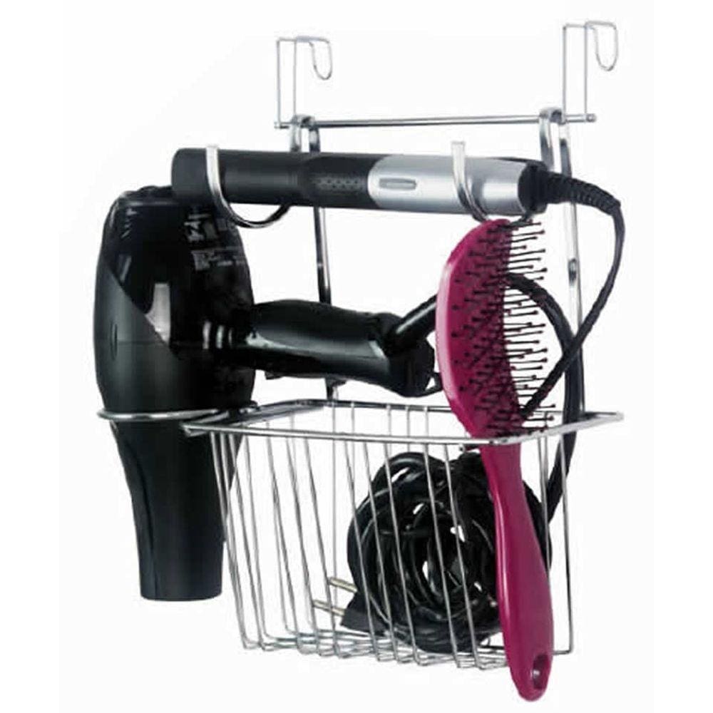 Suporte organizador porta secador cabelo e chapinha bancada cromado ...
