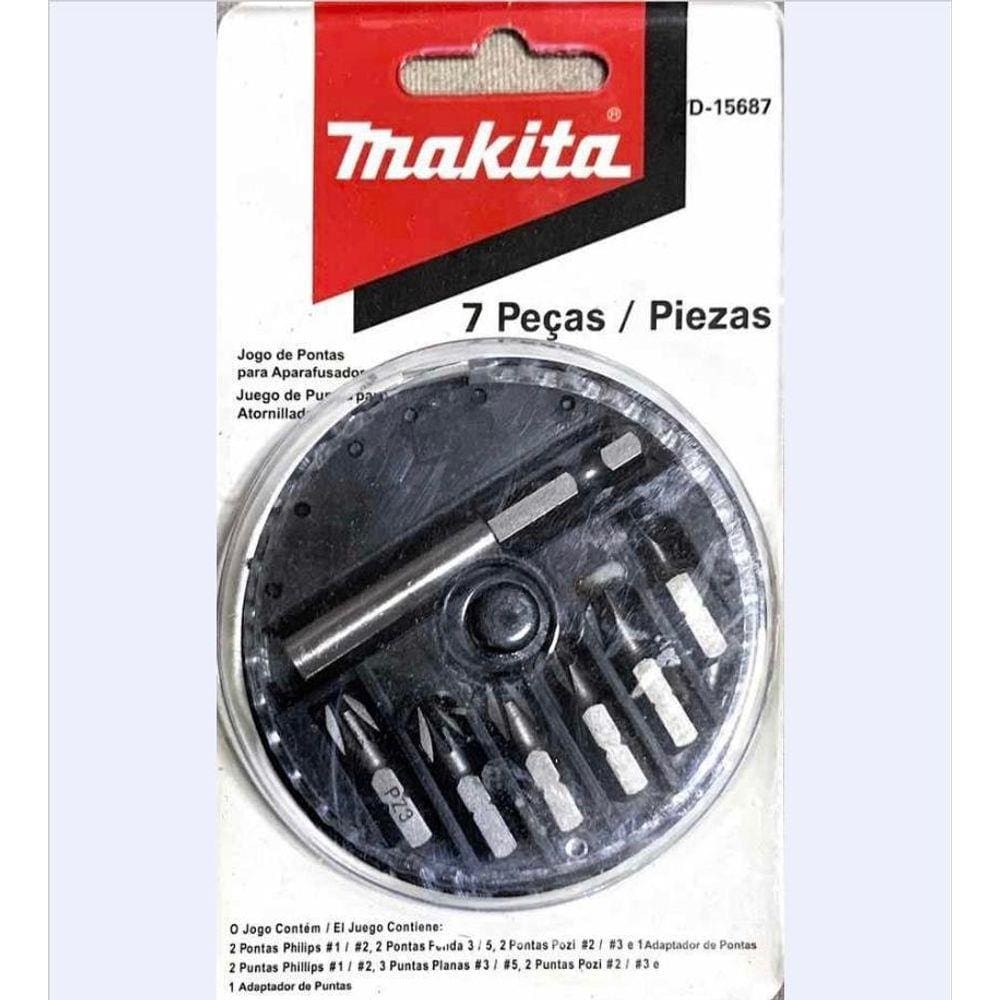 Jogo De Bits Para Parafusadeira Com 7 Peças Makita D-15687