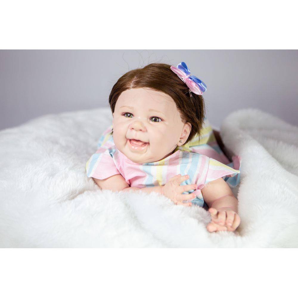 Bebê Reborn Menina Realista Silicone, Banho Fio A Fio Baby - Mundo