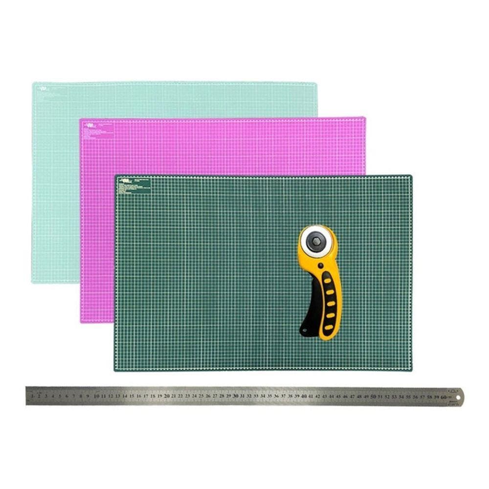 kit Base Apoio Mesa de Corte 90x60 Cortador Amarelo 45 Régua inox 60