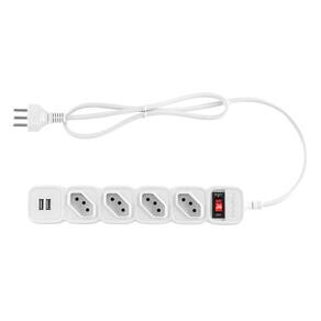 Filtro De Linha 4 Tomadas E 2 Usb Epe 204 Usb + Pt Intelbras