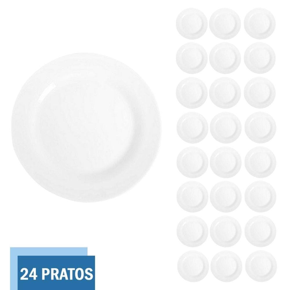 Prato Temperado 27cm Redondo Menu Refeição Duralex - 24 Unid