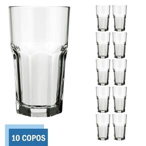 Copo Vidro 340ml Bristol Suco Agua Cristal Luxo Nadir - 10Un