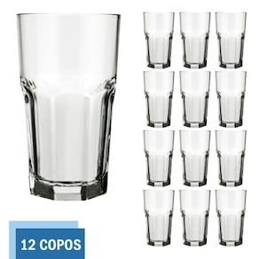 Copo Vidro 340ml Bristol Suco Agua Cristal Luxo Nadir - 12Un