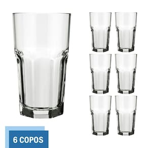 Copo Vidro 340ml Bristol Suco Agua Cristal Luxo Nadir - 6 Un