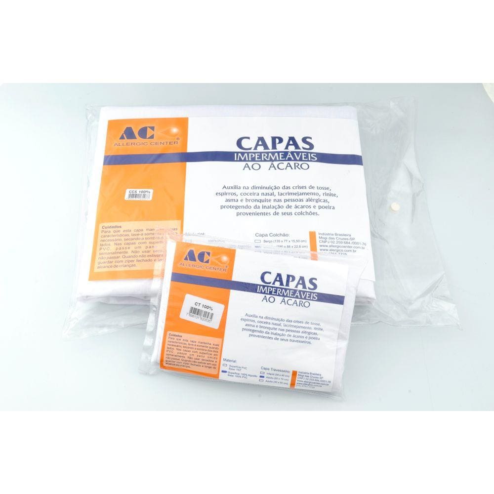 Kt Casal 100% Algodão - Capas impermeável ao ácaro