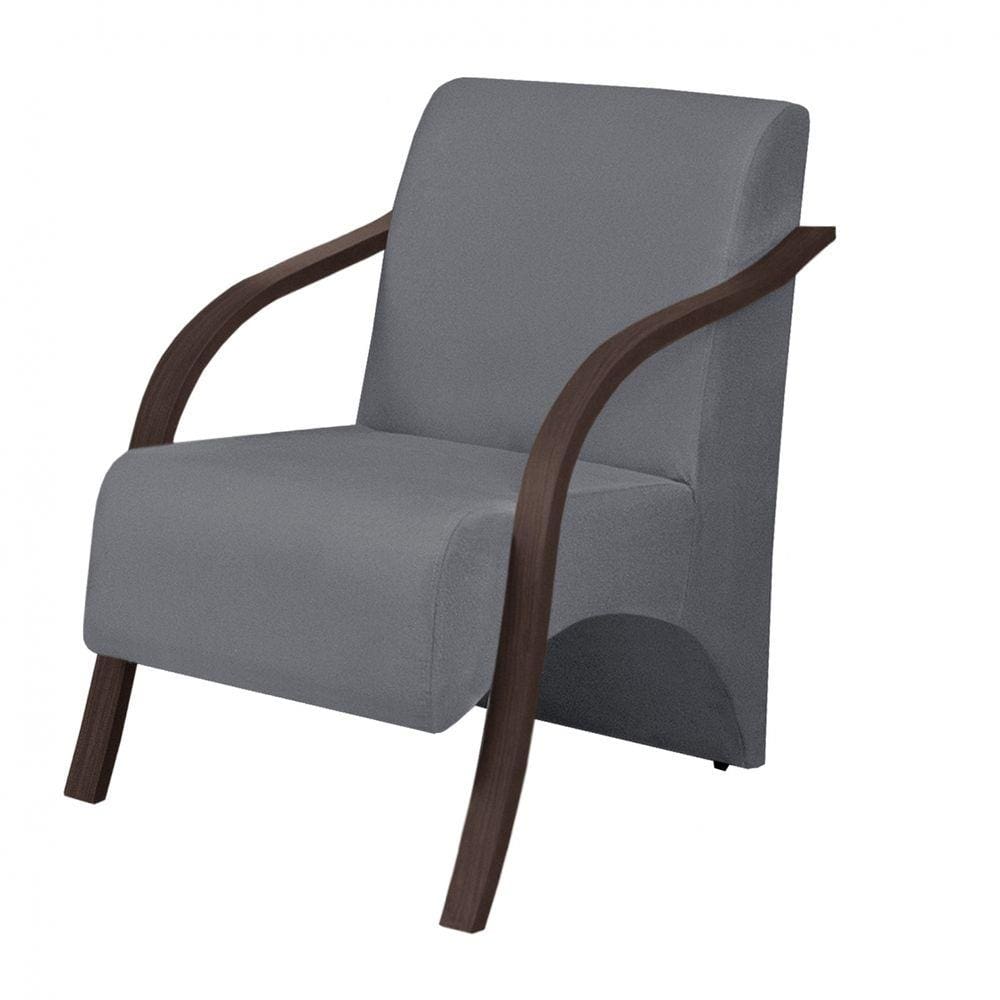 Poltrona Vênus 1 Lugar Braço Madeira D Salla Suede