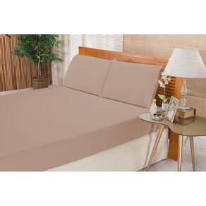Jogo de Cama Casal Queen 3 Peças Elegance 180 Fios Cáqui
