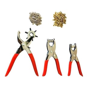 Kit 3 Alicate De Ilhós 54 Botão Pressão 35 Alicate Furador