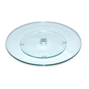 Centro De Mesa Prato Giratório Vidro 8Mm Petisqueira 40Cm