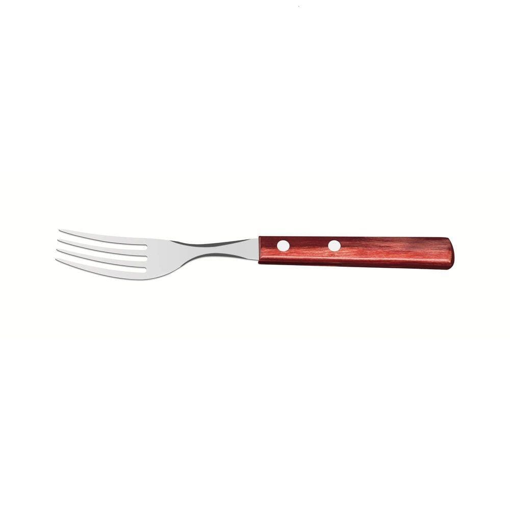 Garfo de Mesa Tramontina com Lâmina em Aço Inox e Cabo em Madeira Polywood Vermelho Tramontina