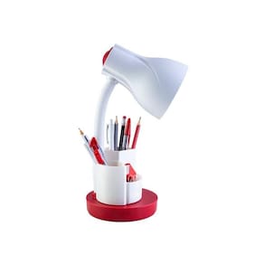 Luminária de Mesa Startec Spiralle com Porta Lápis E27 Bivolt Vermelha