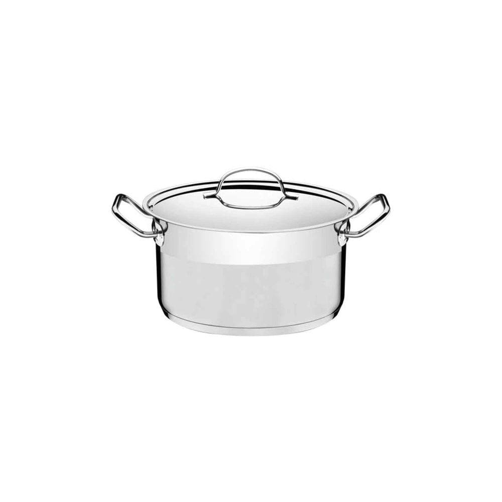 Caçarola Tramontina Professional Funda em Aço Inox Fundo Triplo com Tampa Plana Detalhe Satinado 16 cm 1,8 L Tramontina