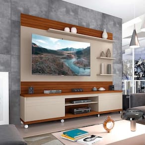 Estante Home Theater Para Tv De 65 Polegadas Cedro Off White Freijo