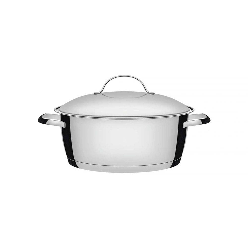Caçarola Rasa Tramontina Allegra em Aço Inox com Fundo Triplo 24 cm 4,2 L Tramontina