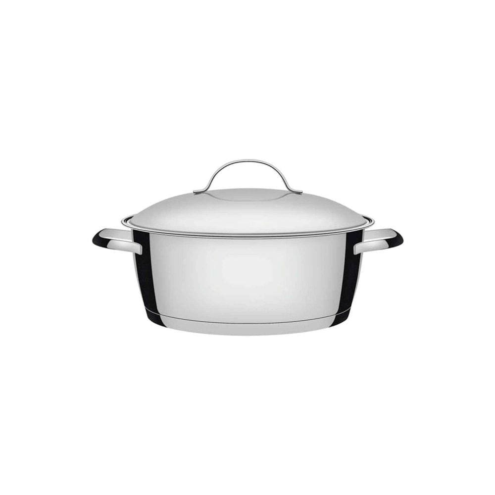 Caçarola Rasa Tramontina Allegra em Aço Inox com Fundo Triplo 22 cm 3,3 L Tramontina