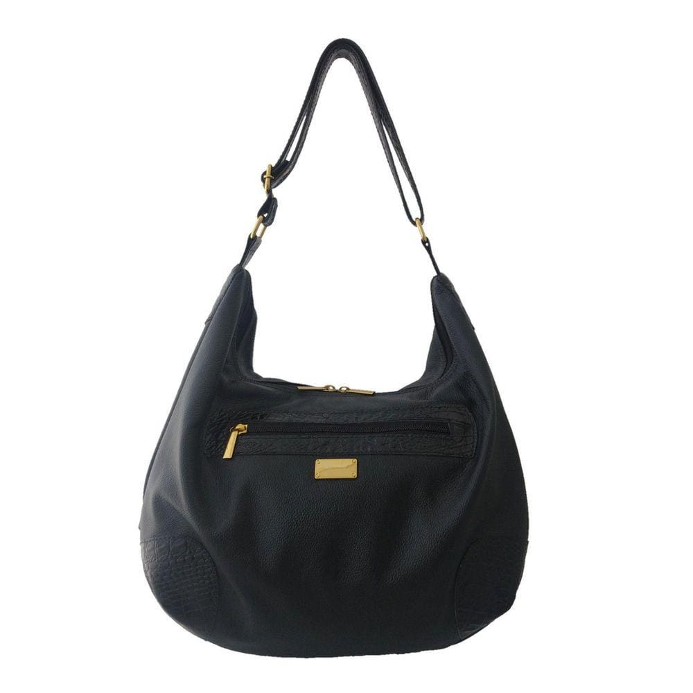 Bolsa Saco Topgrife Couro Preto