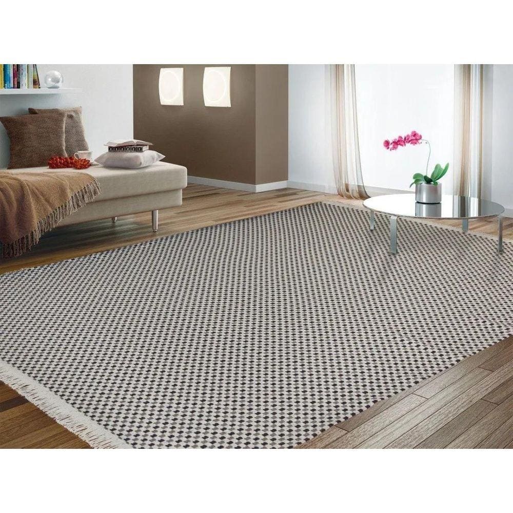 Tapete Grande 3,00M X 2,00M Antialérgico 100% Algodão Cinza