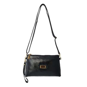Bolsa Carteira Clutch Topgrife Transversal Couro Preto