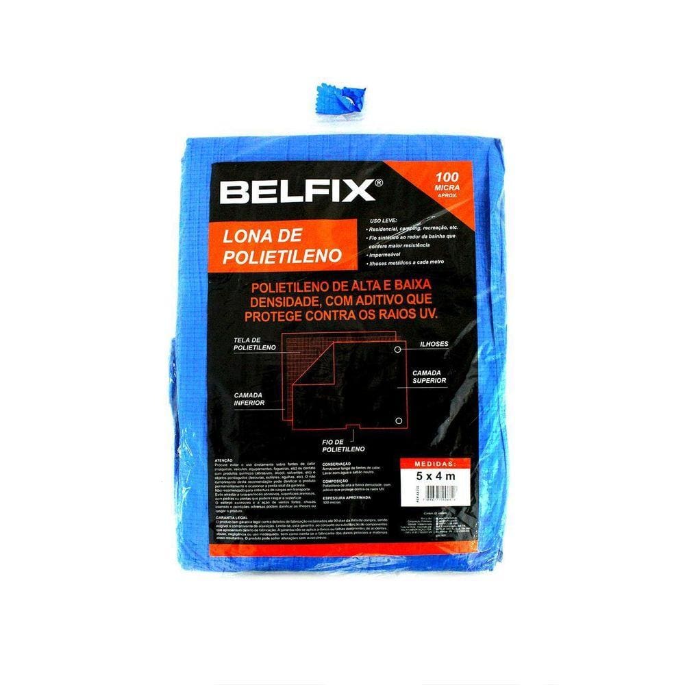 Lona Multiuso De Polietileno 5 X 4 M - Azul