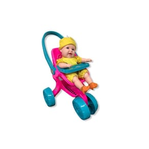 Boneca Bebê Reborn + Carrinho Passeio Looney Tunes Piu Piu