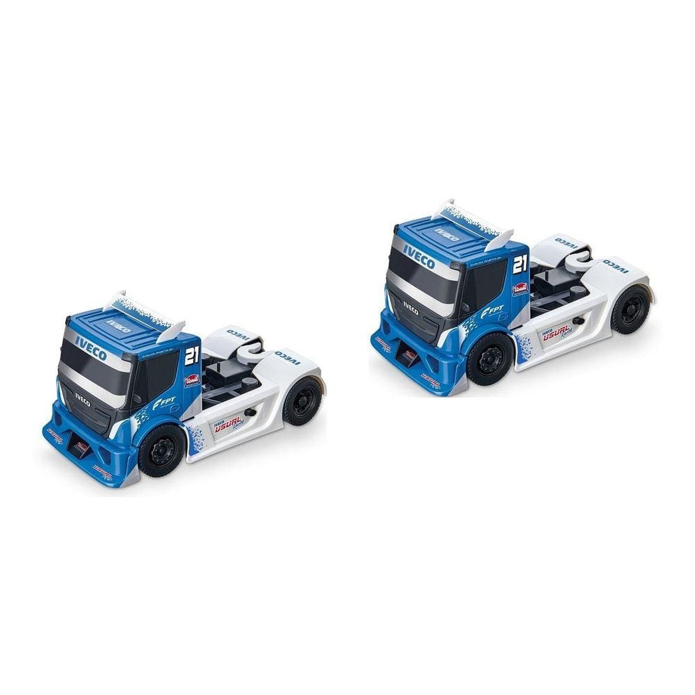 Kit 2 Caminhão Miniatura Iveco Racing Formula Truck Usual