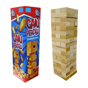 Jogo Caiu Perdeu Torre De Madeira 54 Peças Pais E Filhos