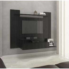 Painel Para TV Até 50" 1 Gaveta 4 Prateleiras Premium Preto