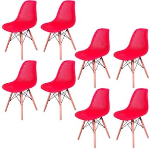 Kit 8 Cadeiras Charles Eames Eifell 130 Furadinha