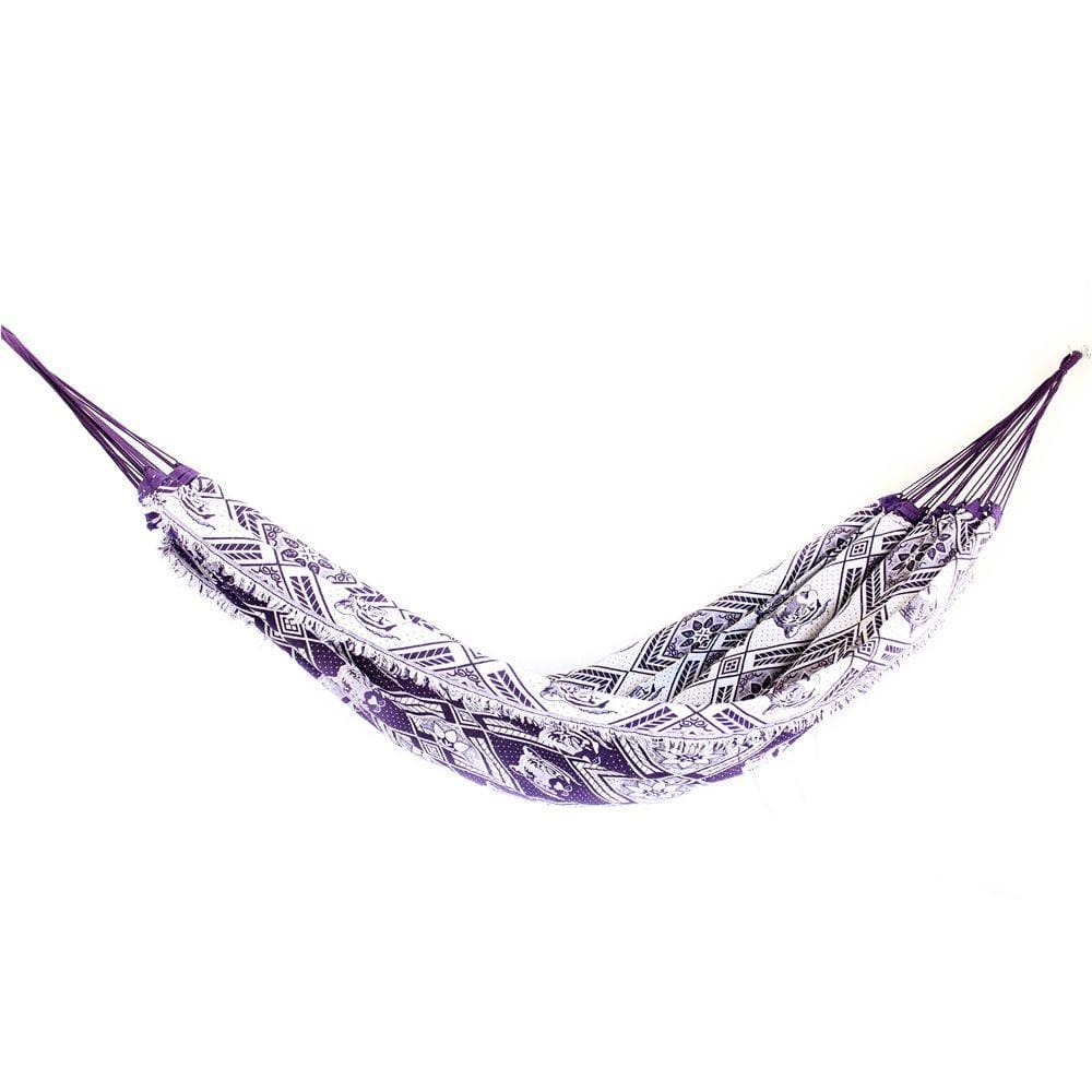 Rede de Dormir Casal Indiana Lilás com Branco