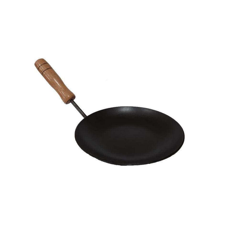 Chapa Disco Arado Frita Ovo Chapa de Aço Cabo Madeira 17cm